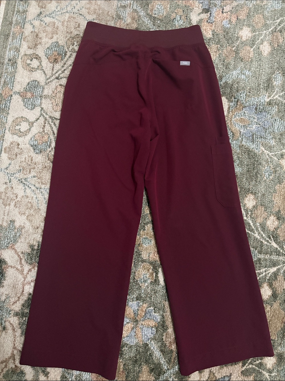 FIGS Women's Isabel High-Rise Wide-Leg Scrub Pant Burgundy - Picture 7 of 7